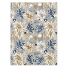 Elegant Blue Christmas Floral Tischdecke