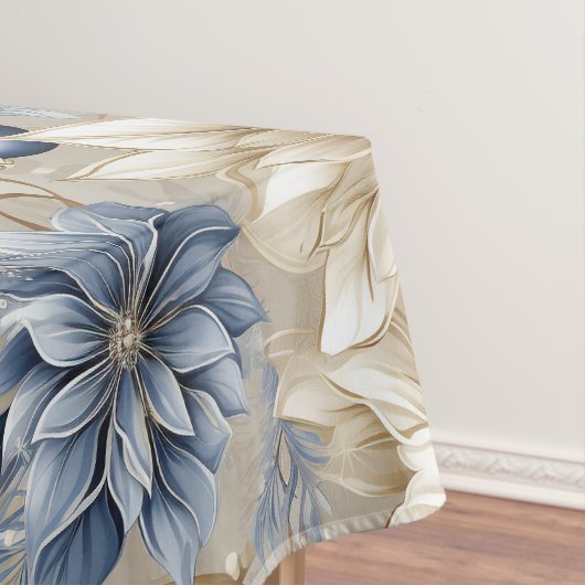 Elegant Blue Christmas Floral Tischdecke (Beispiel)