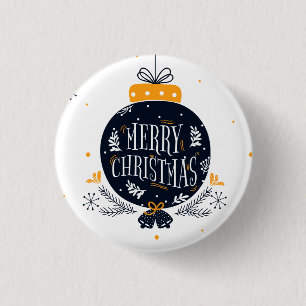 Elegant Blue Christmas Ornament   Schaltfläche But Button