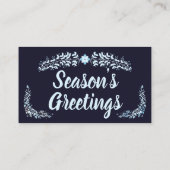 Elegant Blue Christmas Platzkarte (Rückseite)