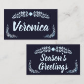 Elegant Blue Christmas Platzkarte (Vorne/Hinten)