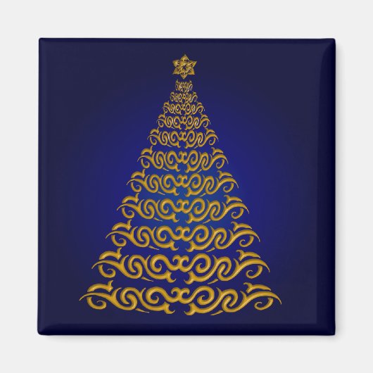 Elegant Blue Christmas Tree Magnet (Vorne)