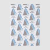 Elegant Blue Christmas Trees Weihnachten Weihnacht Seidenpapier (Vorderseite)