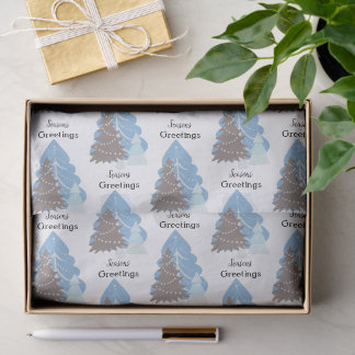 Elegant Blue Christmas Trees Weihnachten Weihnacht Seidenpapier