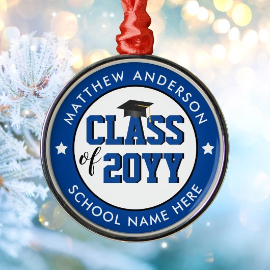 Elegant Blue Class of 2023 Graduate Abschluss Ornament Aus Metall