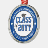 Elegant Blue Class of 2023 Graduate Abschluss Ornament Aus Metall (Links)