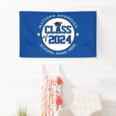 Elegant Blue Class of 2023 Graduation Party Banner (Insitu)