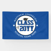 Elegant Blue Class of 2023 Graduation Party Banner (Horizontal)