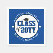 Elegant Blue Class of 2024 Graduation Party Serviette (Vorderseite)