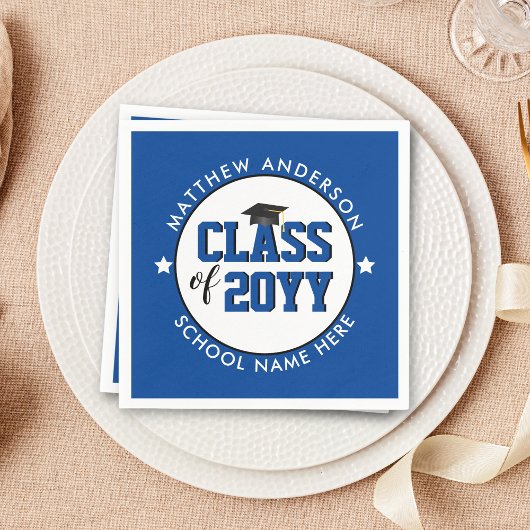 Elegant Blue Class of 2024 Graduation Party Serviette