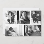 Elegant Blue Coastal Monogram 6 Fotos Baby Birth Ankündigung (Rückseite)