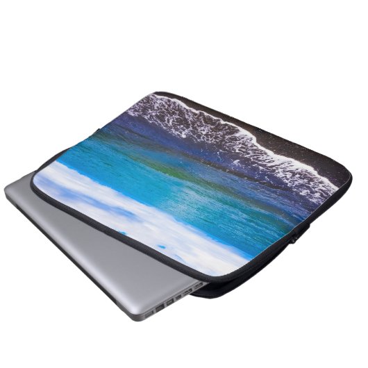 Elegant Blue Coastal Waves Computercase Laptopschutzhülle (Vorne Knopf)