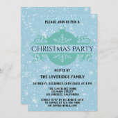 Elegant Blue Company Holiday Weihnachts-Party Schn Einladung (Vorne/Hinten)