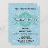 Elegant Blue Company Weihnachtsfeiertag Schnee Einladung (Vorne/Hinten)