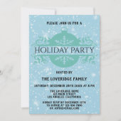 Elegant Blue Company Weihnachtsfeiertag Schnee Einladung (Vorderseite)