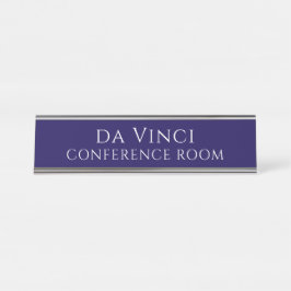 Elegant Blue Conference Room Name Plate Schreibtischnamensplakette