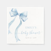 Elegant Blue Coquette Bow Boy Baby Shower Serviette (Vorderseite)
