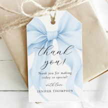 Elegant Blue Coquette Bow Girl Baby Shower
