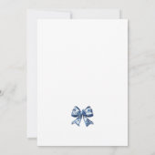 Elegant Blue Coquette Bow Graduation Party Einladung (Rückseite)