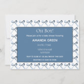 Elegant Blue Coquette Bows Boy Baby Shower Einladung (Vorderseite)