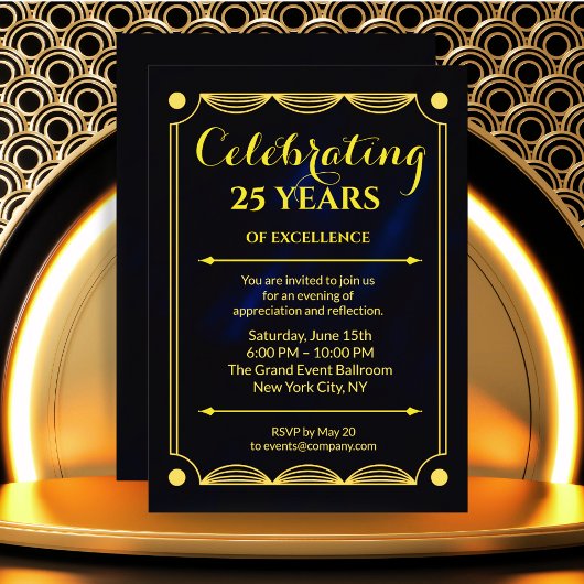 Elegant Blue Corporate Meilenstein Einladung Desig