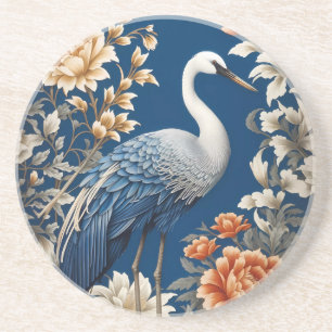 Elegant Blue Crane William Morris Inspiriert Getränkeuntersetzer
