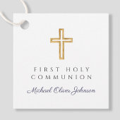 Elegant Blue Cross Boy First Communion Geschenkanhänger
