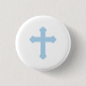 Elegant Blue Cross Button (Vorderseite)