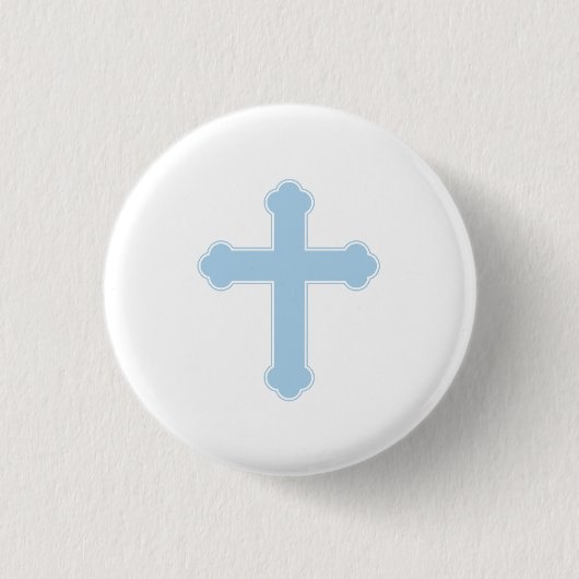 Elegant Blue Cross Button (Vorderseite)