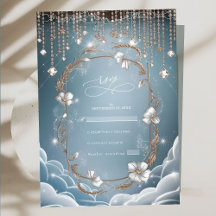 Elegant Blue Crystal Drops Wedding