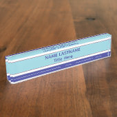 Elegant blue custom name namensplakette (Seite)