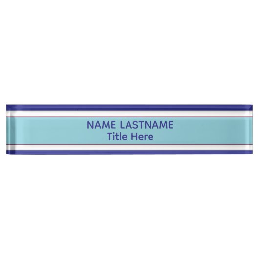 Elegant blue custom name namensplakette (Vorderseite)
