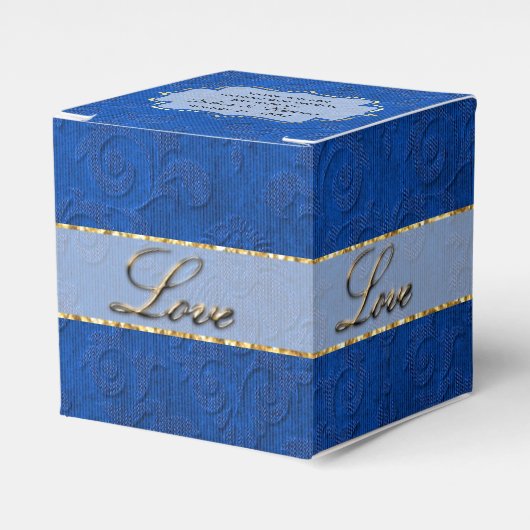 Elegant Blue Custom Wedding Fvor Geschenkboxen Geschenkschachtel (Vorderseite)