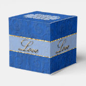 Elegant Blue Custom Wedding Fvor Geschenkboxen Geschenkschachtel (Rückseite)
