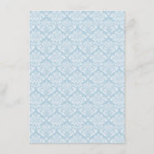 Elegant Blue Damask Begleitkarte (Rückseite)