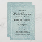 Elegant Blue Damask Bridal Luncheon Einladung (Vorne/Hinten)