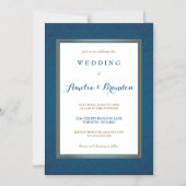 Elegant Blue Damask Gradient | Hochzeit Magneteinladung (Vorderseite)