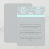 Elegant Blue Damask Guest Information Card Begleitkarte (Vorne/Hinten)