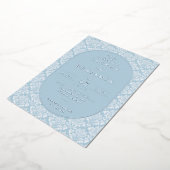 Elegant Blue Damask Wedding Invitation Folieneinladung (Gedreht)