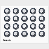 Elegant Blue Damask Wedding Runder Aufkleber (Blatt)