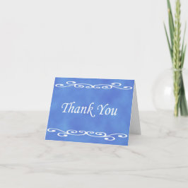 Elegant Blue Danky Card (innen leer) Dankeskarte