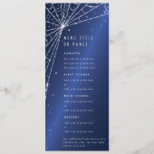 Elegant Blue Diamond Spider Web Flat 4 Course Menükarte (Vorderseite)