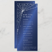 Elegant Blue Diamond Spider Web Flat 4 Course Menükarte (Vorne/Hinten)