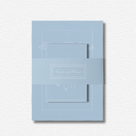 Elegant Blue Diamond Wedding Einladungsbanderole