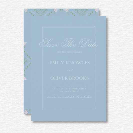 Elegant Blue Diamond Wedding Save The Date