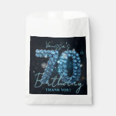 Elegant Blue Diamonds Glamour 70th Birthday Party Geschenktütchen (Vorderseite)