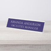 Elegant Blue Director Title Name Plate Schreibtischnamensplakette (Vorderseite )