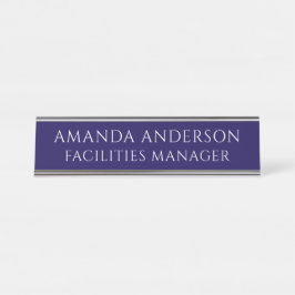 Elegant Blue Director Title Name Plate Schreibtischnamensplakette