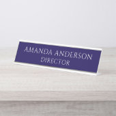 Elegant Blue Director Title Name Plate Schreibtischnamensplakette (Vorderseite )