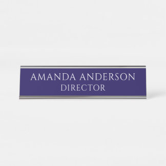 Elegant Blue Director Title Name Plate Schreibtischnamensplakette